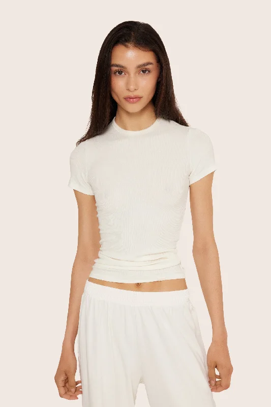 RIBBED MODAL BODY TEE - BLANC Disco