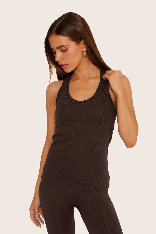 CLASSIC COTTON DAILY RACER TANK - ESPRESSO Scandinavian