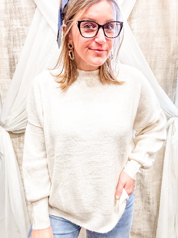 Cream Sweater Refined Women's Classic 