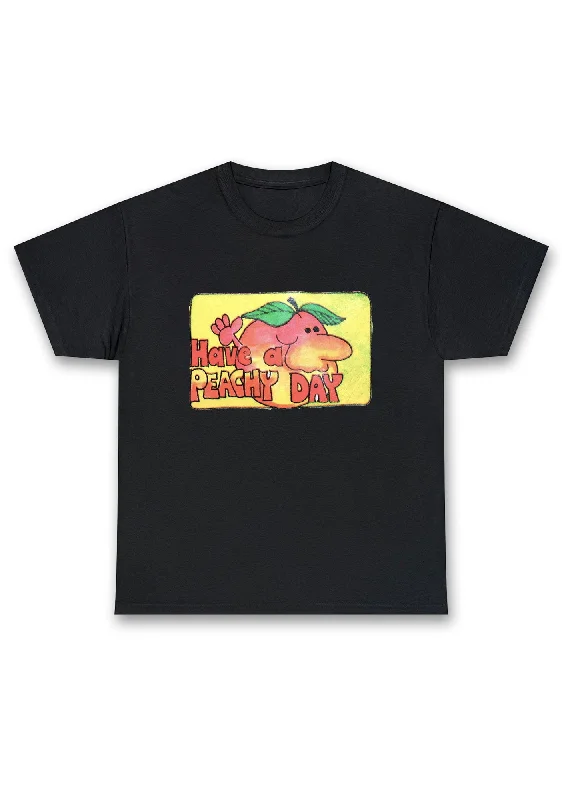Have A Peachy Day Chunky Shirt Casual Women's Loose - fitting