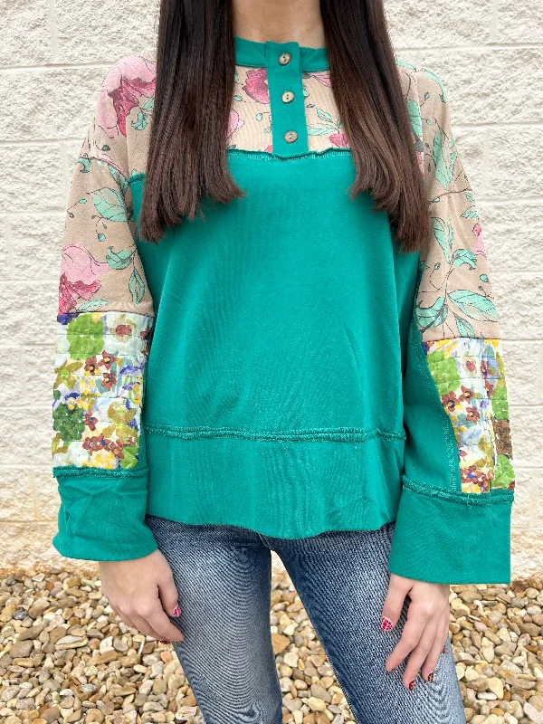 Feeling Floral Green Top Bold Women's Animal Print