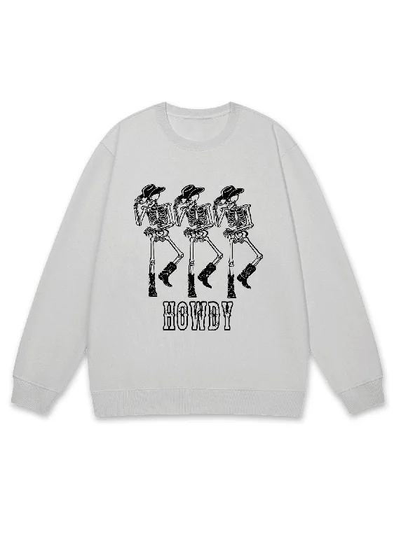 Halloween Howdy Dancing Skeletons Y2K Sweatshirt Modern Women's 