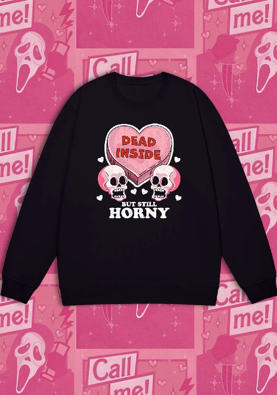 Dead Inside But Still Horxy Halloween Y2K Sweatshirt Sustainable Organic