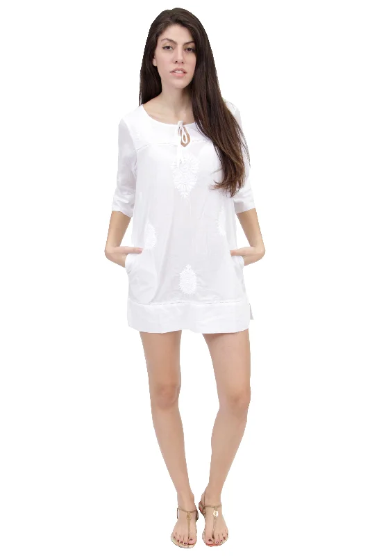 La Cera Tassel Tied Embroidered Cover Up Luxurious Women's High -  end
