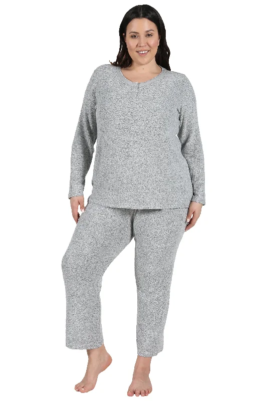 The Comfort Collection Plus Size Snap PJ Set British Gentlewoman Style