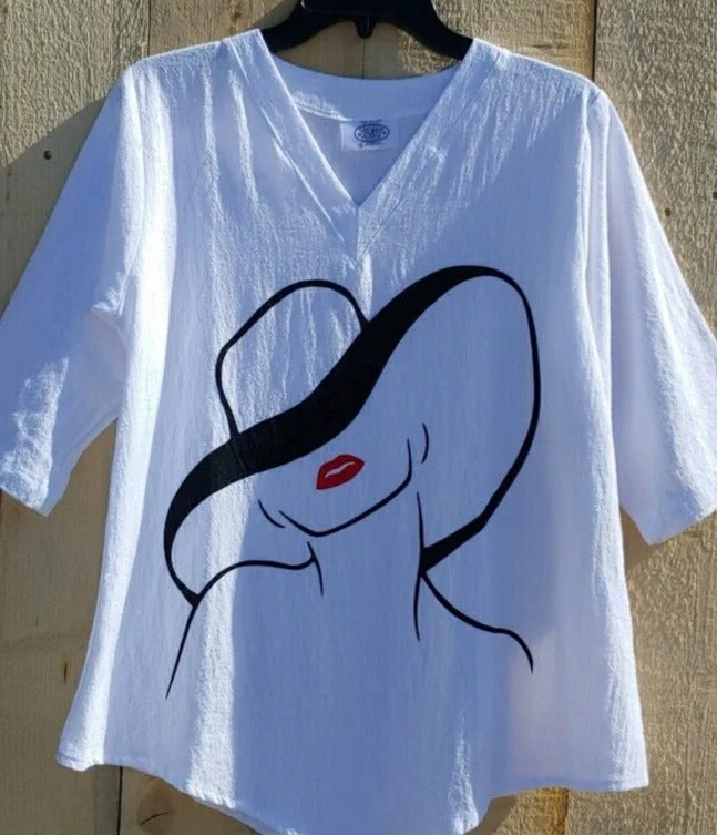 Lady Hat 100% Cotton Gauze Top Women