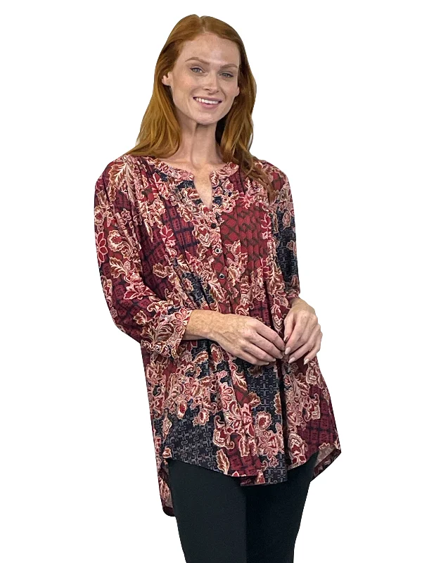 La Cera Pleat Front Tunic Sustainable Organic