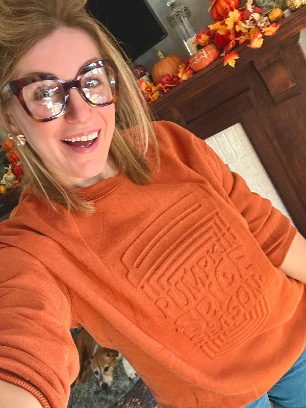 Pumpkin Spice Embossed Sweatshirt Women