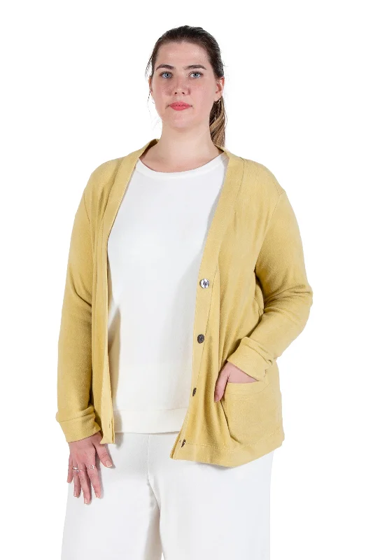 Plus Size Comfort Collection Luxe Cozy Knit Button Front Jacket European