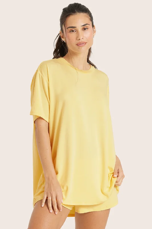 SLEEP JERSEY OVERSIZED BOYFRIEND SLEEP TEE - DANDELION Stylish Women's Neon