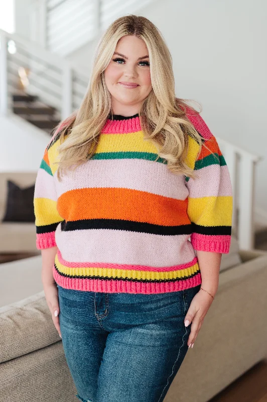 Bright Side Striped Sweater Refined Women's Hand - crafted