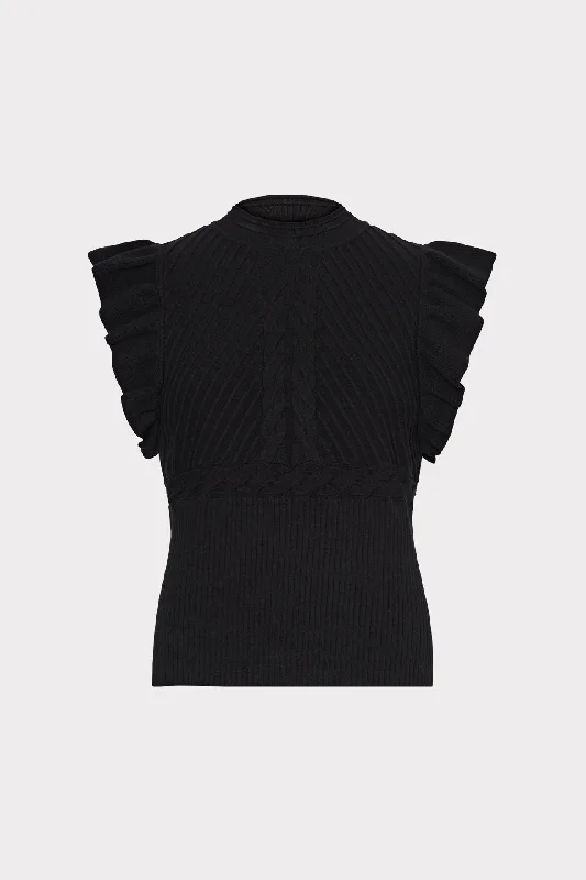 Kamila Flutter Sleeve Knit Top Streetwear Style for 