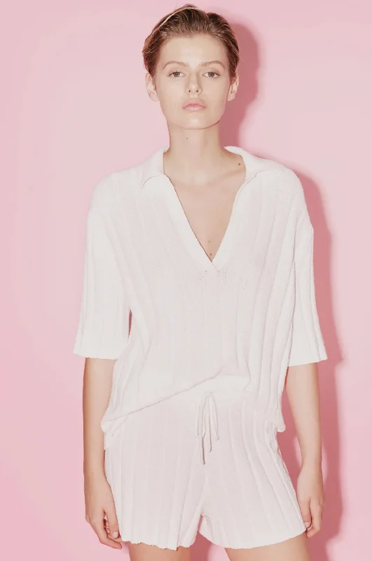 Nude Lucy Brinkley Knit Top in Salt Traditional Women's Wool