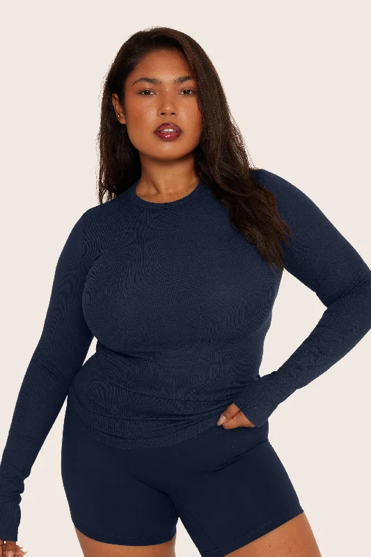 RIBBED MODAL BODY LONG SLEEVE - OXFORD Classic Women's Tweed