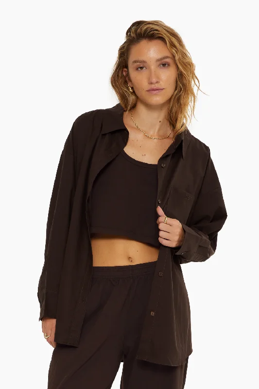 DAILY BUTTON DOWN - ESPRESSO Monochromatic Office Style