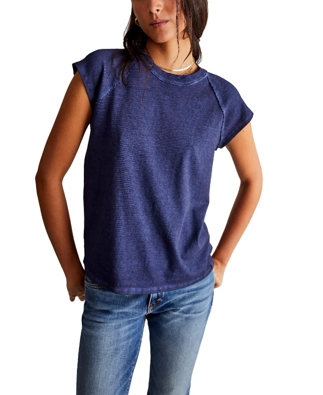 Riley Tee in Peacoat Geometric