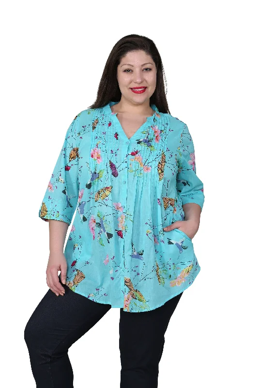 Plus Size Nature At It's Best Release Print Tunic Refined Women's Velvet