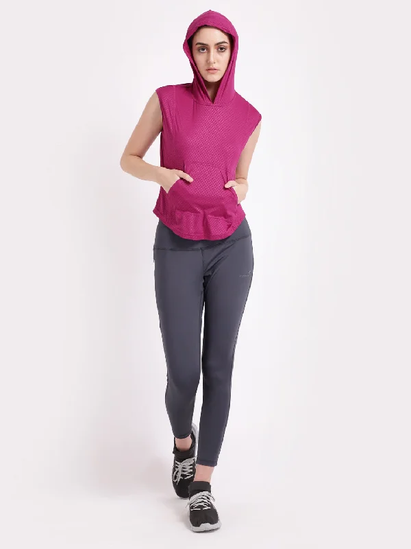 Wine Sassy Sleeveless Hoodie Casual Women's Japanese 