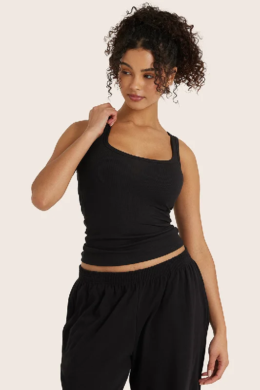 RIBBED MODAL BODY TANK - ONYX European