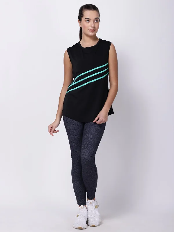 Black-Neogreen Sleeveless Style Diva Tunic purpose