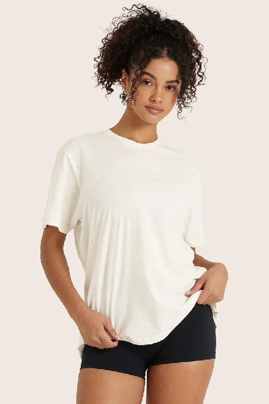 CLASSIC COTTON DAILY BOYFRIEND TEE - BLANC Vacation