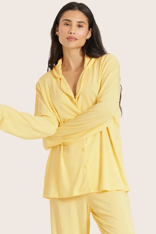 SLEEP JERSEY SLEEP BUTTON DOWN - DANDELION Refined Women's Velvet