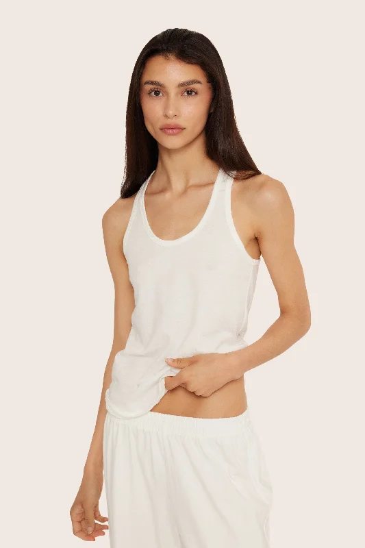 CLASSIC COTTON DAILY RACER TANK - BLANC Minimalist Women's Casual