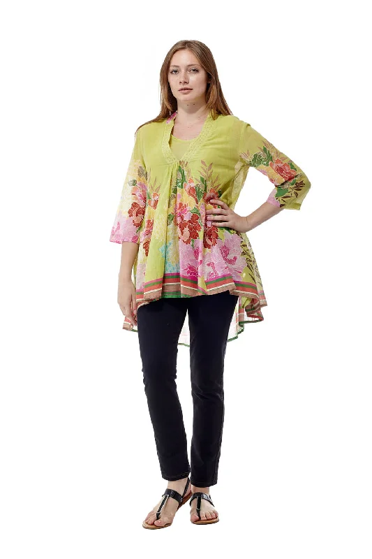 La Cera Hi-Lo Hibiscus Tunic Modern Women's 