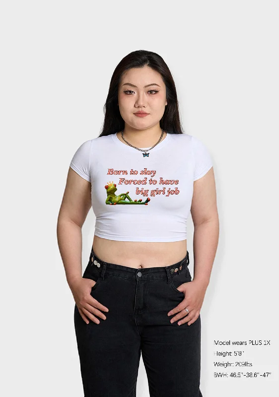 Curvy Forced To Have Big Girl Job Baby Tee Elegant Women's 