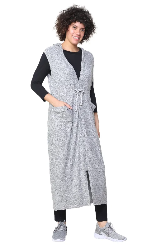 The Sleeveless Long Zip Hoodie performance