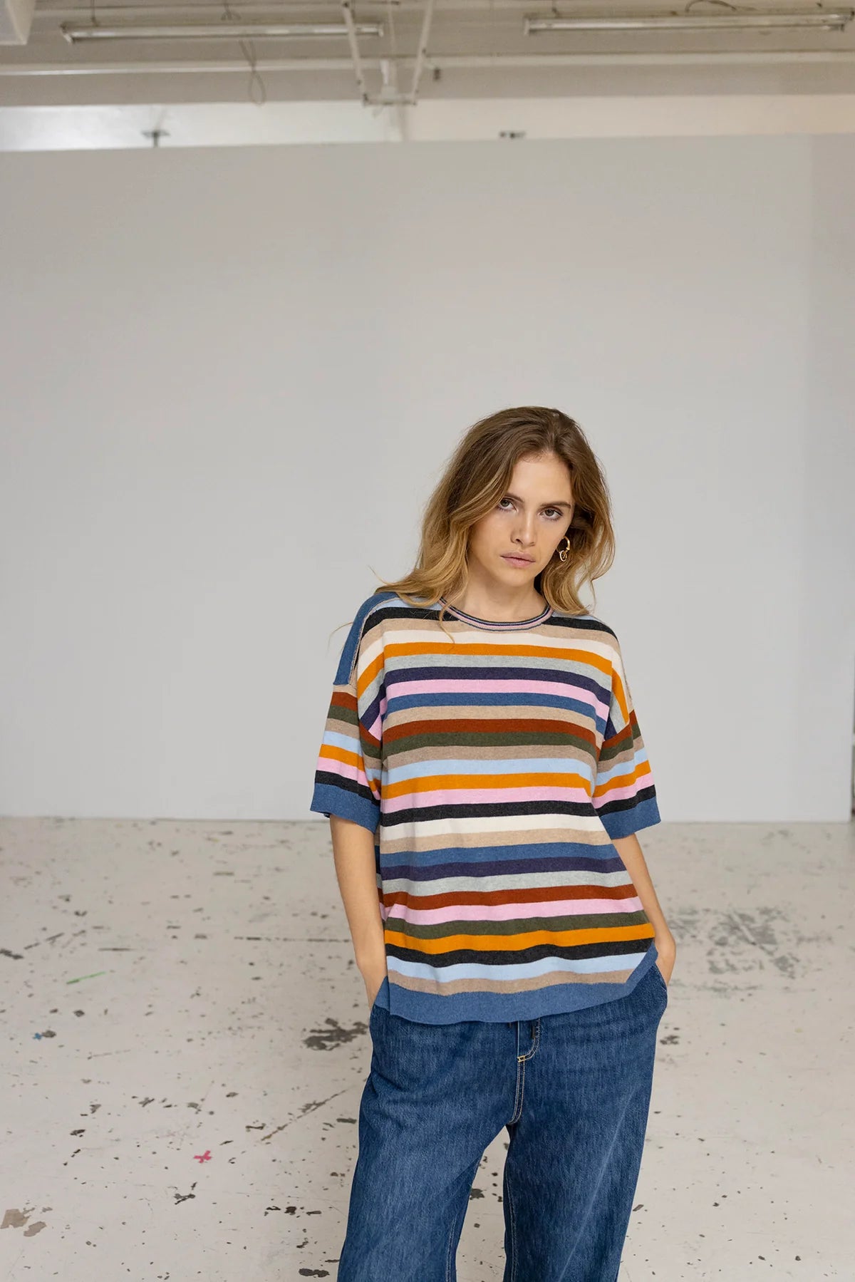 Project AJ117 Stella Stripe Knit Top in Multi Artistic Women's Avant - 
