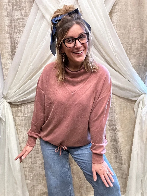 Mauve Super Soft Pullover Laid - back Women's Style