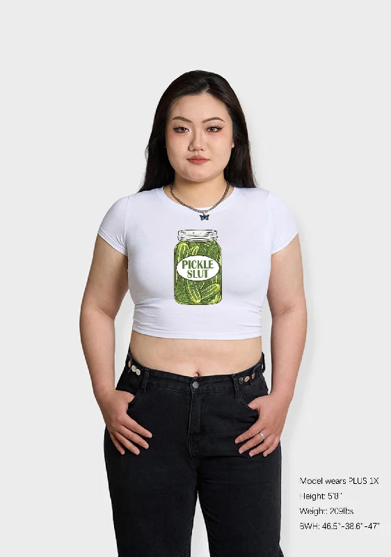 Curvy Pickle Slxt Baby Tee Cool Women's Distressed