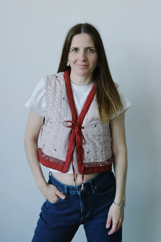 quilted gilet - red Vintage Women's 1970S 