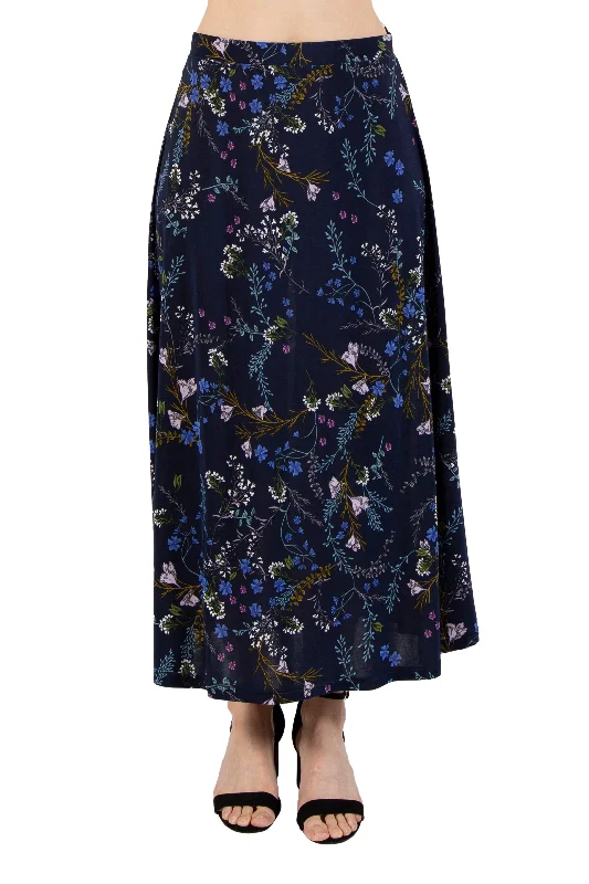 La Cera A line Printed Jersey Skirt Business